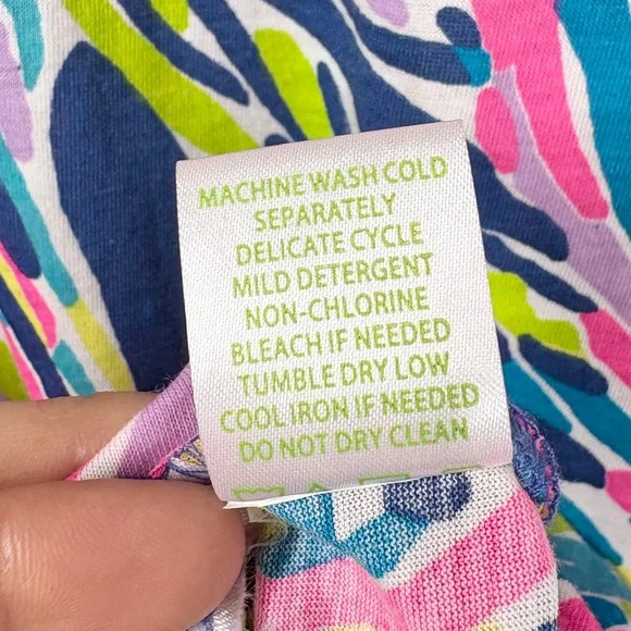 Lilly Pulitzer Palmira Dress Indigo Palm Reader Shift Dress Size Small Blue Pink - Picture 11 of 16
